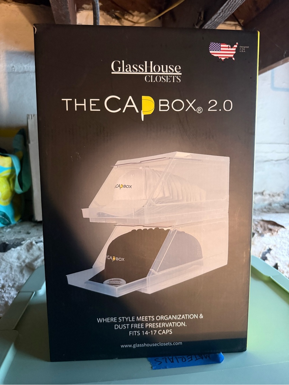 GlassHouse Closets The CapBox 2.0 - Black with Yellow Accents